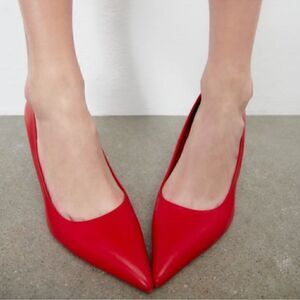 ZARA GENUINE LEATHER HIGH HEELED PUMPS